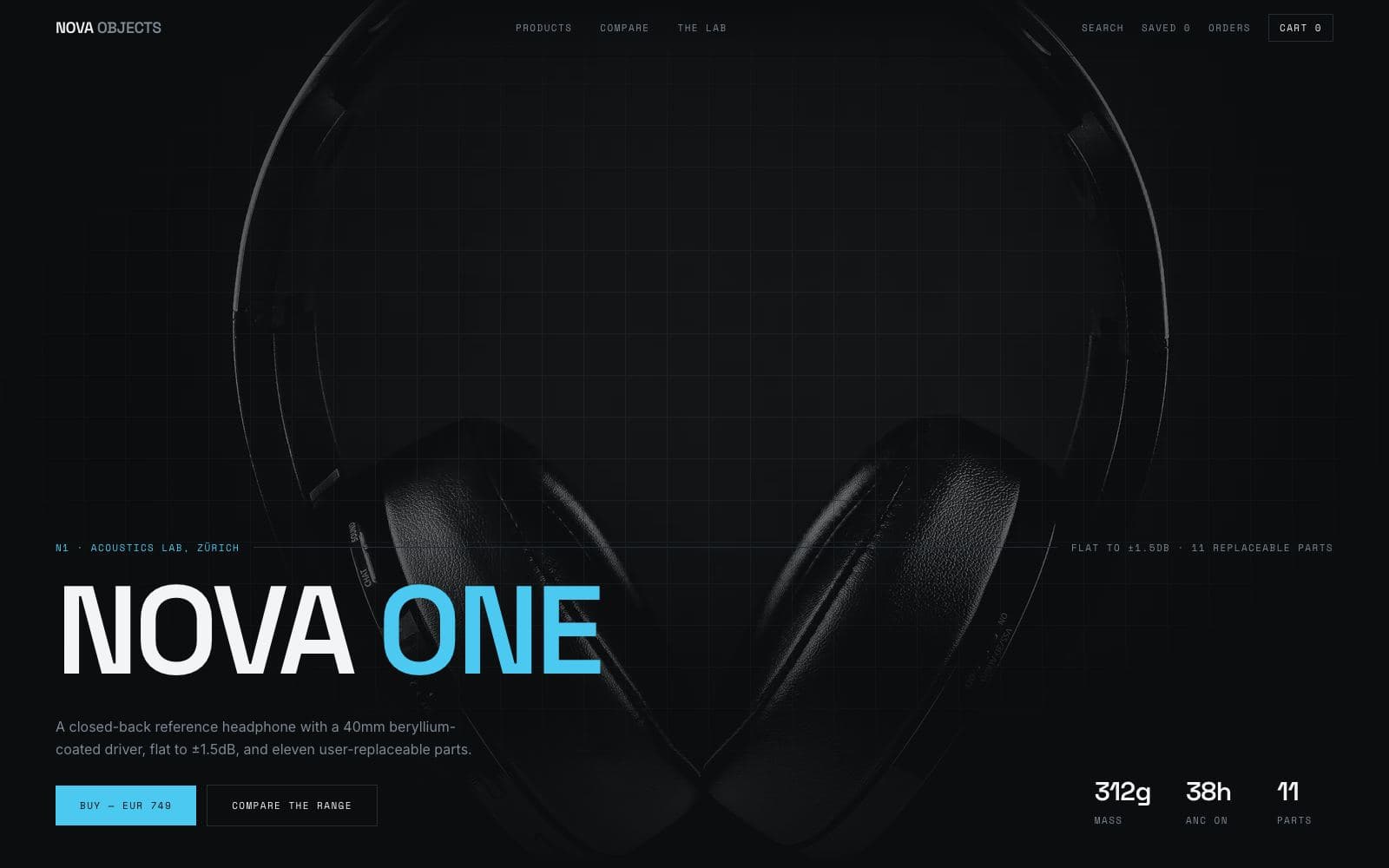 NOVA OBJECTS storefront homepage