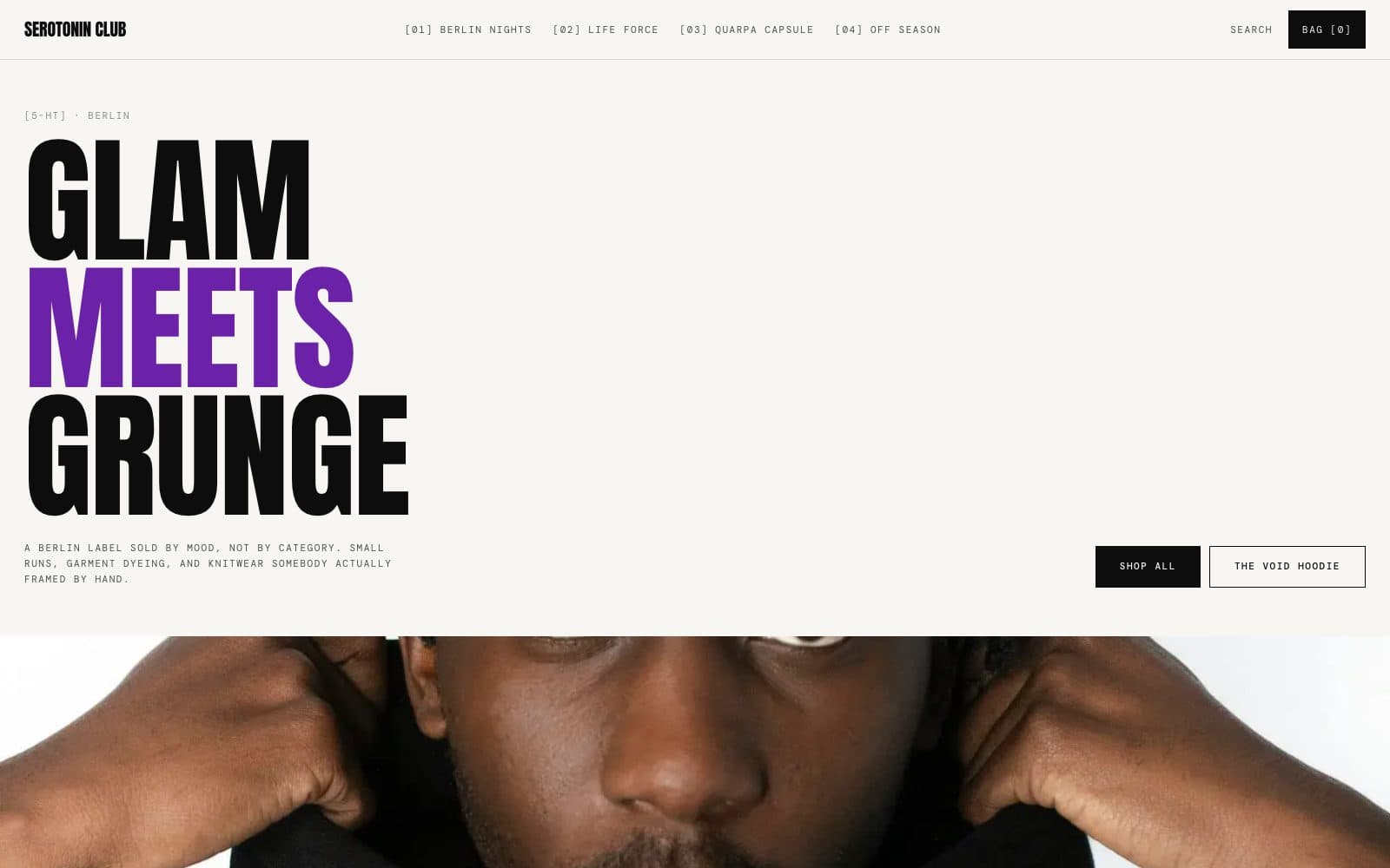 SEROTONIN CLUB storefront homepage
