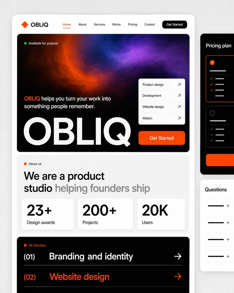 Obliq product studio design