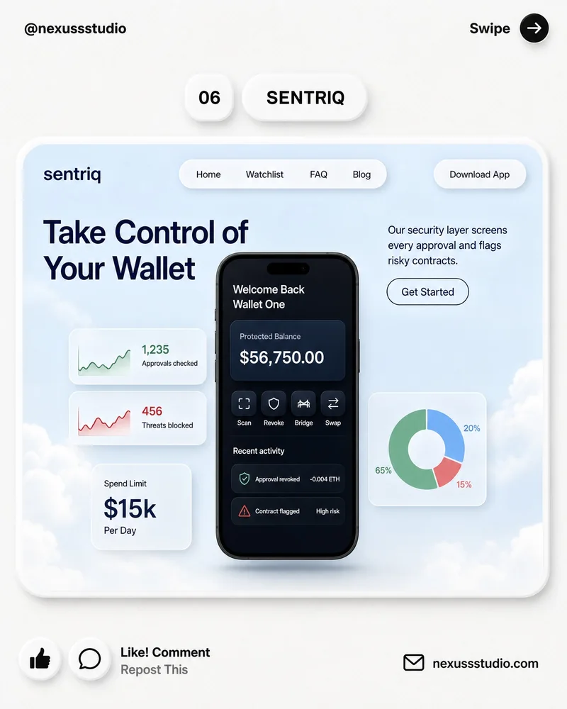 Sentriq wallet design