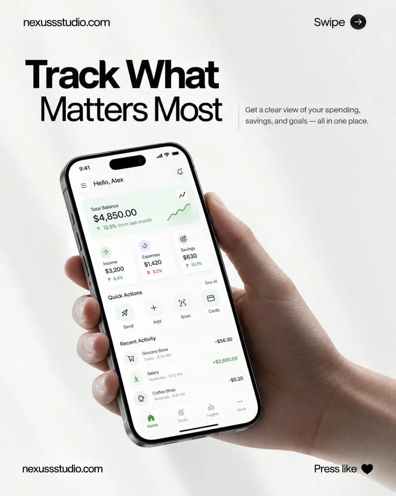 Track finance app design