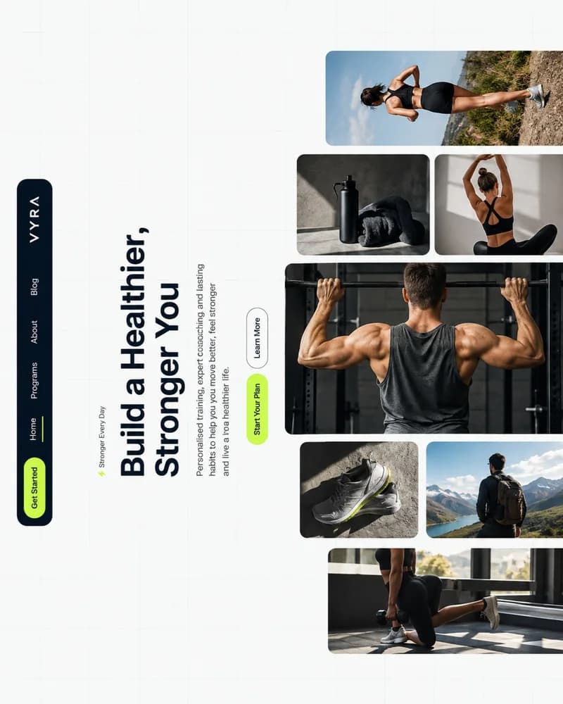 Vyra fitness app design