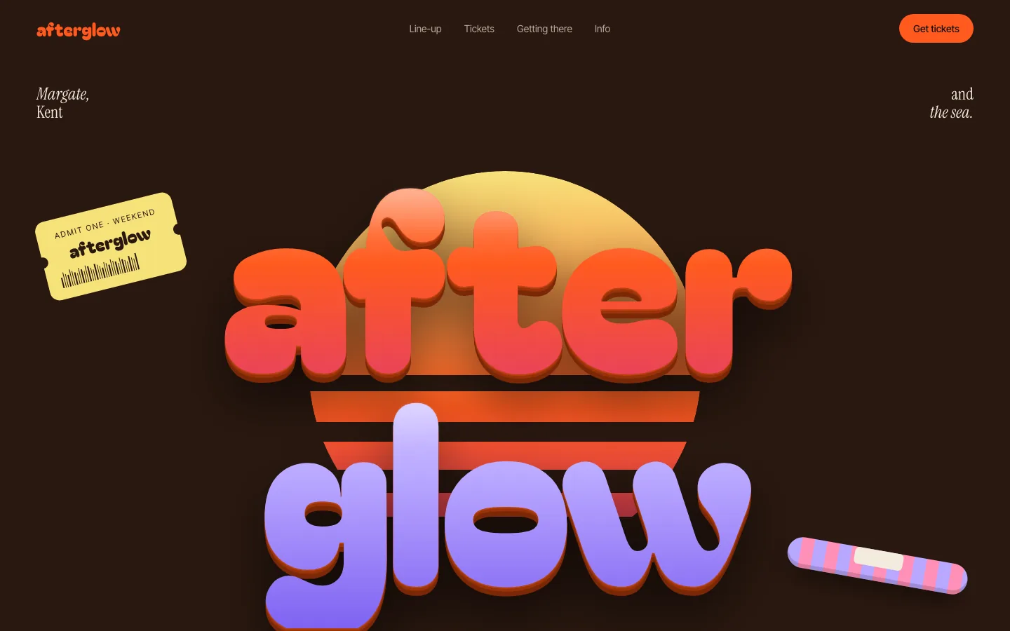 Afterglow, festival and events landing page concept